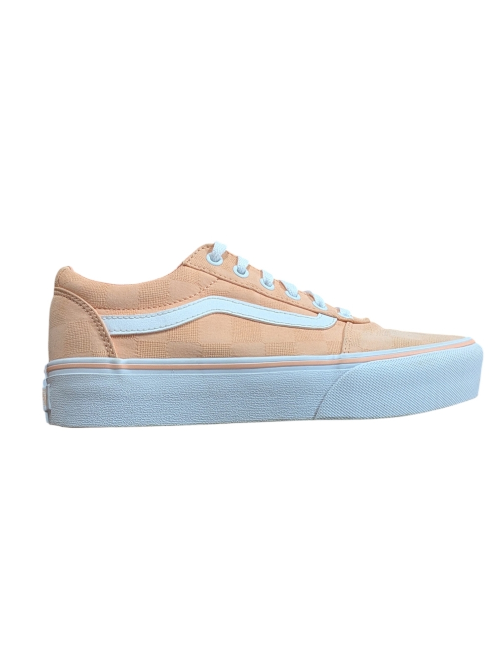 Vans Ward Platform Linen Stitch Peach Pink Sneakers Size 8.5 Women - Picture 5 of 10